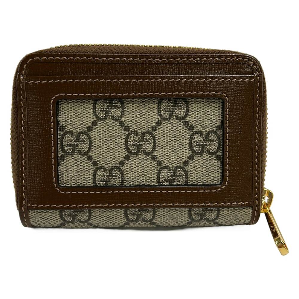 Gucci Horsebit 1955/GG Plus/GG Supreme Coin Case 658549 Cream Dark Brown PVC - Picture 2 of 4